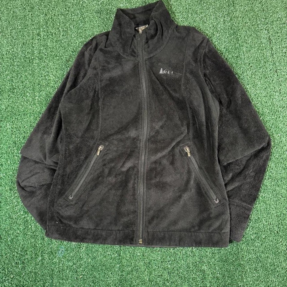 REI Black Full Zip Fleece Jacket Mens Size M Outdoor Gorpcore 0324